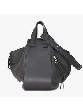 Loewe Hammock Black Shoulder Bag Silver